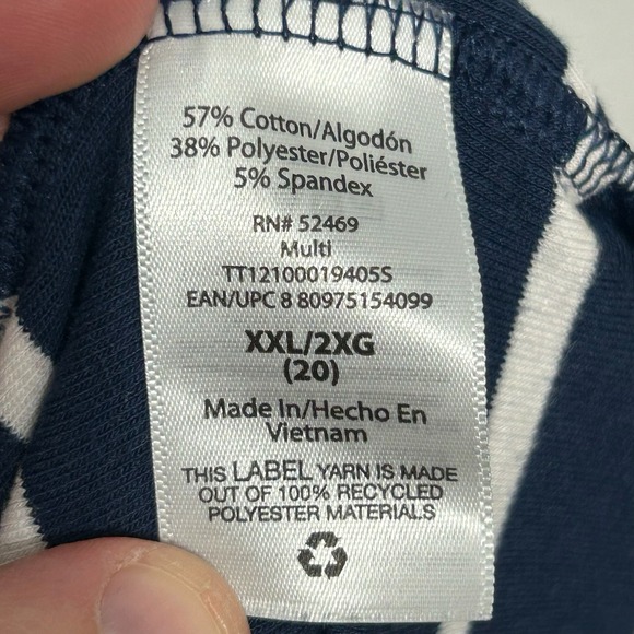 Time & True Blue & White Striped Stretch T Shirt Midi Dress Womens Size XXL - Picture 7 of 13